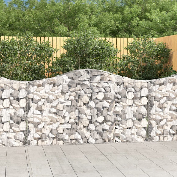 NNEVL Arched Gabion Baskets 4 pcs 200x30x100/120 cm Galvanised Iron