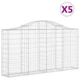NNEVL Arched Gabion Baskets 5 pcs 200x30x100/120 cm Galvanised Iron