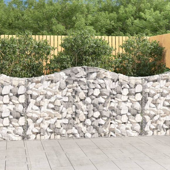 NNEVL Arched Gabion Baskets 5 pcs 200x30x100/120 cm Galvanised Iron