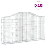 NNEVL Arched Gabion Baskets 10 pcs 200x30x100/120 cm Galvanised Iron
