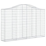 NNEVL Arched Gabion Baskets 3 pcs 200x30x120/140 cm Galvanised Iron