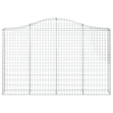 NNEVL Arched Gabion Baskets 3 pcs 200x30x120/140 cm Galvanised Iron