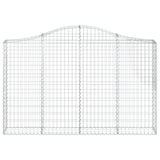 NNEVL Arched Gabion Baskets 4 pcs 200x30x120/140 cm Galvanised Iron