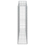 NNEVL Arched Gabion Baskets 4 pcs 200x30x120/140 cm Galvanised Iron