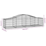 NNEVL Arched Gabion Baskets 5 pcs 200x50x40/60 cm Galvanised Iron