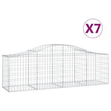 NNEVL Arched Gabion Baskets 7 pcs 200x50x60/80 cm Galvanised Iron