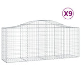 NNEVL Arched Gabion Baskets 9 pcs 200x50x80/100 cm Galvanised Iron