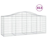 NNEVL Arched Gabion Baskets 13 pcs 200x50x80/100 cm Galvanised Iron