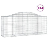 NNEVL Arched Gabion Baskets 14 pcs 200x50x80/100 cm Galvanised Iron