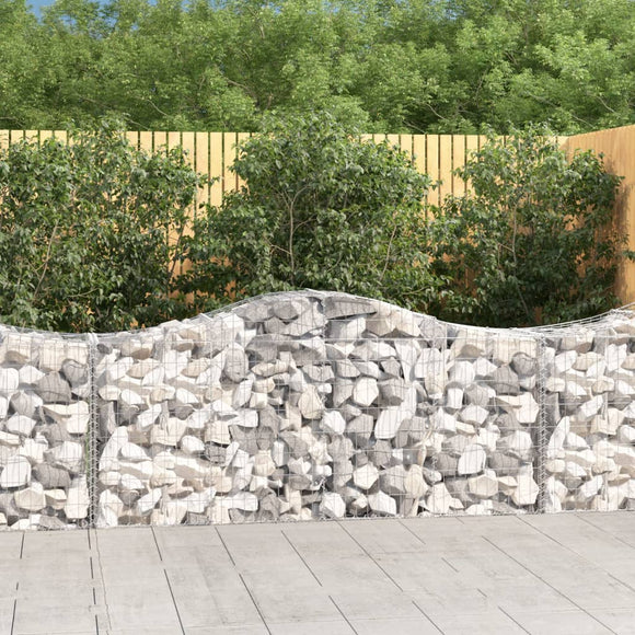 NNEVL Arched Gabion Baskets 14 pcs 200x50x80/100 cm Galvanised Iron