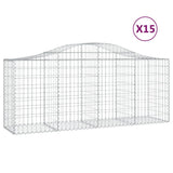 NNEVL Arched Gabion Baskets 15 pcs 200x50x80/100 cm Galvanised Iron