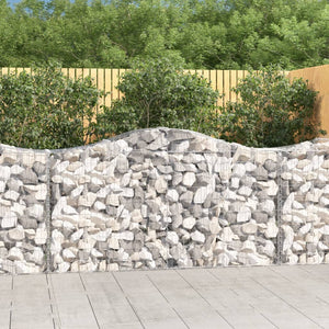NNEVL Arched Gabion Baskets 6 pcs 200x50x100/120 cm Galvanised Iron