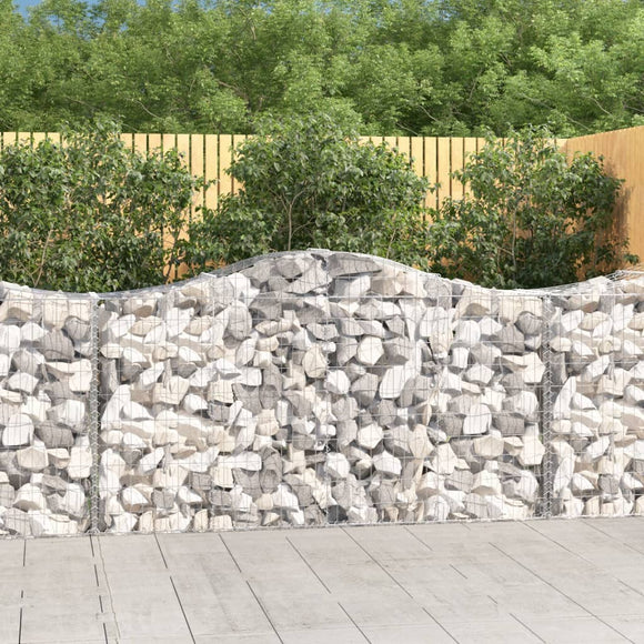 NNEVL Arched Gabion Baskets 6 pcs 200x50x100/120 cm Galvanised Iron