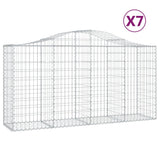 NNEVL Arched Gabion Baskets 7 pcs 200x50x100/120 cm Galvanised Iron
