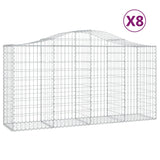 NNEVL Arched Gabion Baskets 8 pcs 200x50x100/120 cm Galvanised Iron