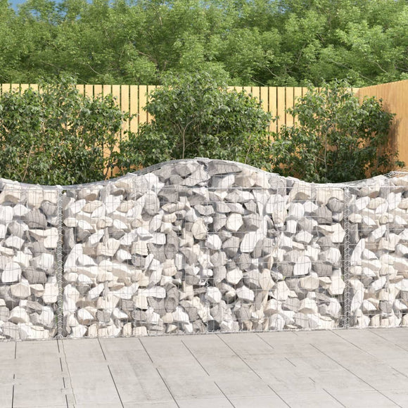 NNEVL Arched Gabion Baskets 9 pcs 200x50x100/120 cm Galvanised Iron