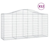 NNEVL Arched Gabion Baskets 12 pcs 200x50x100/120 cm Galvanised Iron