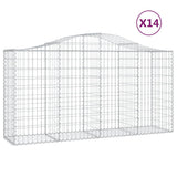 NNEVL Arched Gabion Baskets 14 pcs 200x50x100/120 cm Galvanised Iron