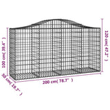 NNEVL Arched Gabion Baskets 14 pcs 200x50x100/120 cm Galvanised Iron