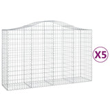 NNEVL Arched Gabion Baskets 5 pcs 200x50x120/140 cm Galvanised Iron
