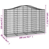 NNEVL Arched Gabion Baskets 5 pcs 200x50x120/140 cm Galvanised Iron