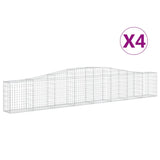 NNEVL Arched Gabion Baskets 4 pcs 400x30x60/80 cm Galvanised Iron