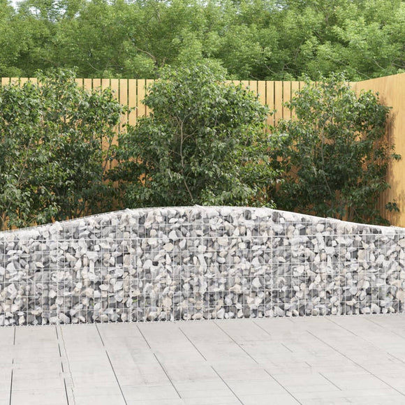 NNEVL Arched Gabion Baskets 4 pcs 400x30x60/80 cm Galvanised Iron