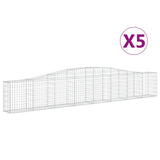 NNEVL Arched Gabion Baskets 5 pcs 400x30x60/80 cm Galvanised Iron
