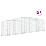 NNEVL Arched Gabion Baskets 3 pcs 400x30x100/120 cm Galvanised Iron