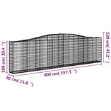 NNEVL Arched Gabion Baskets 7 pcs 400x30x100/120 cm Galvanised Iron