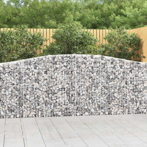 NNEVL Arched Gabion Baskets 7 pcs 400x30x100/120 cm Galvanised Iron