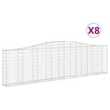 NNEVL Arched Gabion Baskets 8 pcs 400x30x100/120 cm Galvanised Iron