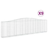 NNEVL Arched Gabion Baskets 9 pcs 400x30x100/120 cm Galvanised Iron