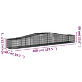 NNEVL Arched Gabion Baskets 3 pcs  400x50x40/60 cm Galvanised Iron