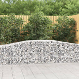 NNEVL Arched Gabion Baskets 2 pcs 400x50x60/80 cm Galvanised Iron