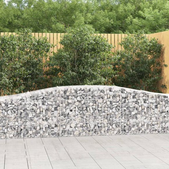 NNEVL Arched Gabion Baskets 4 pcs 400x50x60/80 cm Galvanised Iron