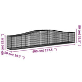 NNEVL Arched Gabion Baskets 7 pcs 400x50x60/80 cm Galvanised Iron