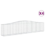 NNEVL Arched Gabion Baskets 4 pcs 400x50x80/100 cm Galvanised Iron