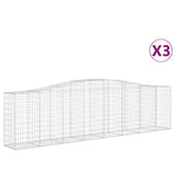NNEVL Arched Gabion Baskets 3 pcs  400x50x100/120 cm Galvanised Iron