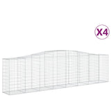 NNEVL Arched Gabion Baskets 4 pcs 400x50x100/120 cm Galvanised Iron