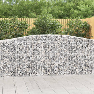 NNEVL Arched Gabion Baskets 4 pcs 400x50x100/120 cm Galvanised Iron