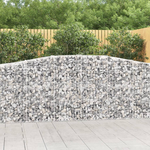 NNEVL Arched Gabion Baskets 4 pcs 400x50x100/120 cm Galvanised Iron