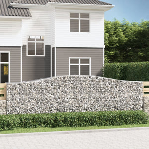 NNEVL Arched Gabion Baskets 3 pcs  400x50x120/140 cm  Galvanised Iron