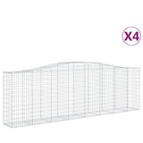 NNEVL Arched Gabion Baskets 4 pcs 400x50x120/140 cm  Galvanised Iron