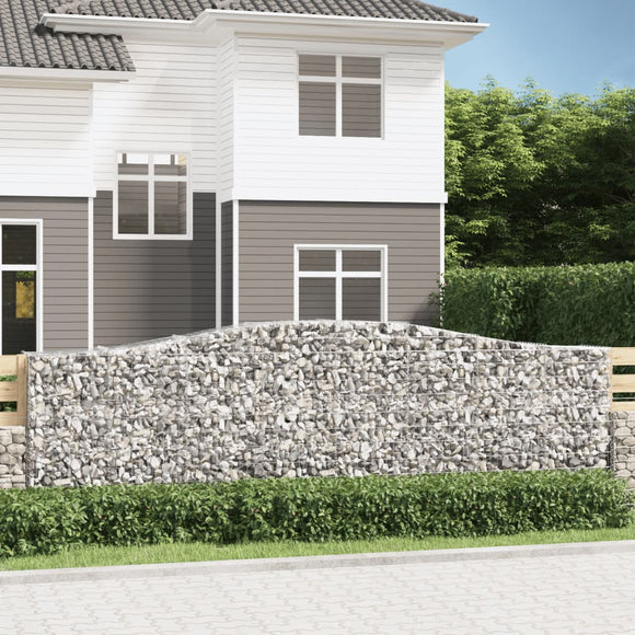 NNEVL Arched Gabion Baskets 4 pcs 400x50x120/140 cm  Galvanised Iron