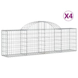 NNEVL Arched Gabion Baskets 4 pcs 200x30x60/80 cm Galvanised Iron