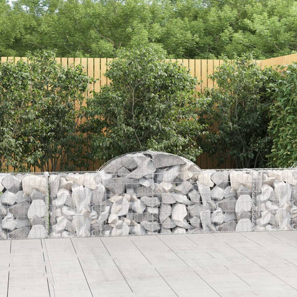 NNEVL Arched Gabion Baskets 4 pcs 200x30x60/80 cm Galvanised Iron