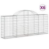NNEVL Arched Gabion Baskets 6 pcs 200x30x80/100 cm Galvanised Iron