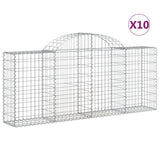 NNEVL Arched Gabion Baskets 10 pcs 200x30x80/100 cm Galvanised Iron