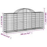 NNEVL Arched Gabion Baskets 10 pcs 200x30x80/100 cm Galvanised Iron